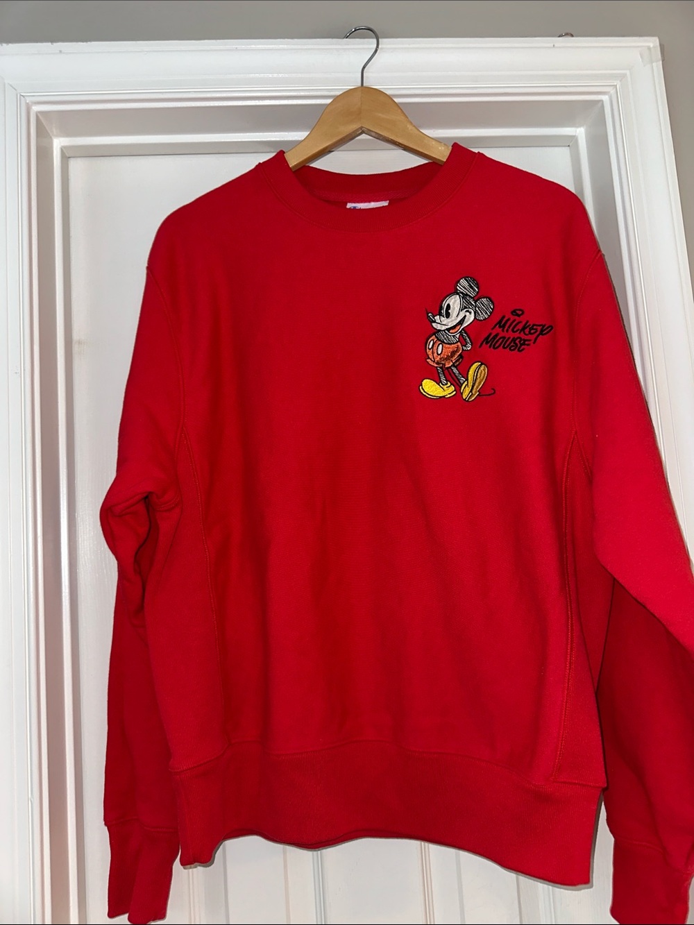 Champion reverse weave embroidered Mickey mouse sweatshirt